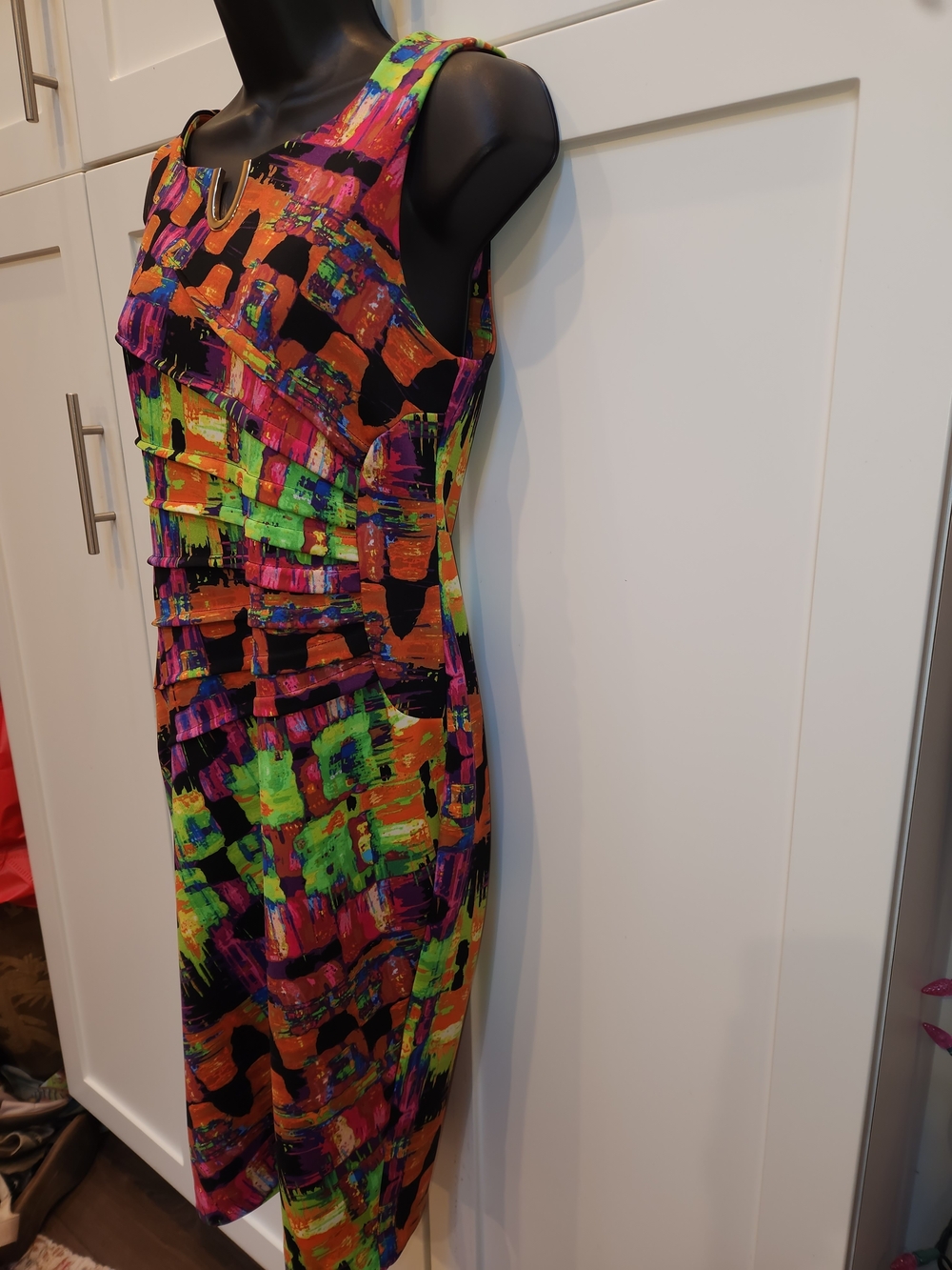 🍉Joseph Ribkoff Abstract Midi Dress - Picture 6 of 8